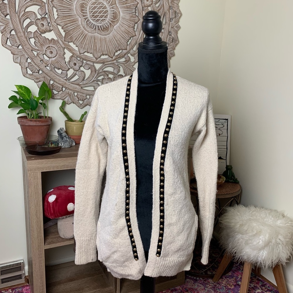 Juicy couture cream cardigan with studs